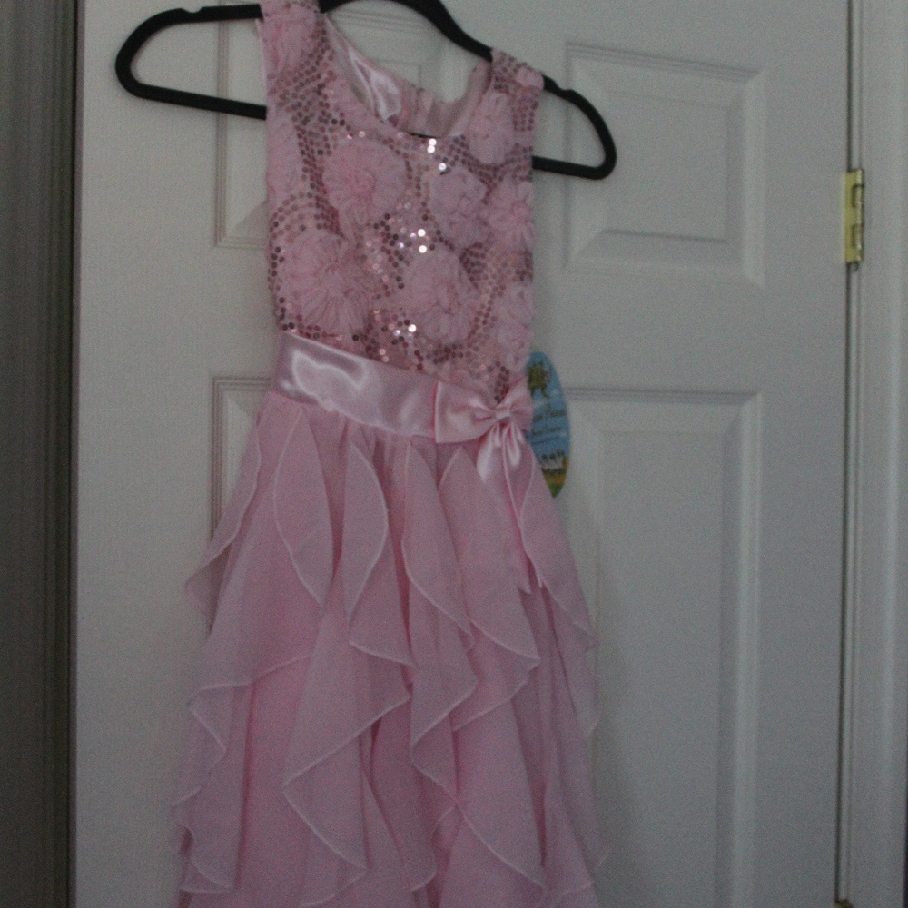 Pastel Pink Girls Dressy Dress SZ 16 NWT's
